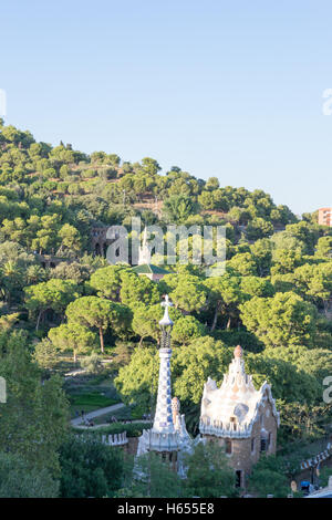 Le parc Güell est l'une des pièces de Gaudi Banque D'Images