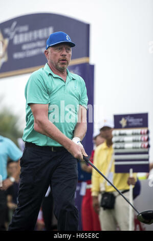 Boris Becker au cours de la célébrité dans le monde Pro-Am 2016 Tournoi de Golf de Mission Hills China à Blackstone Course on Octobre 23, 2016 à Haikou, Hainan Province de Chine. | Verwendung weltweit Banque D'Images