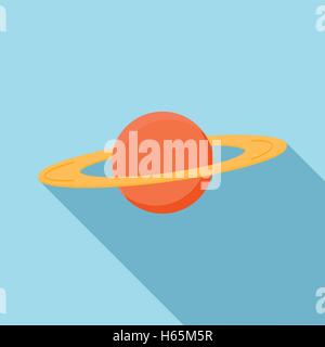 Planète Saturne, l'icône de style plat Illustration de Vecteur