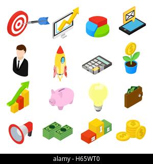 Business icons set isométrique Illustration de Vecteur