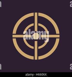 Le but icône sac. Croix et cible, la vue, symbole de sniper. Télévision Illustration de Vecteur