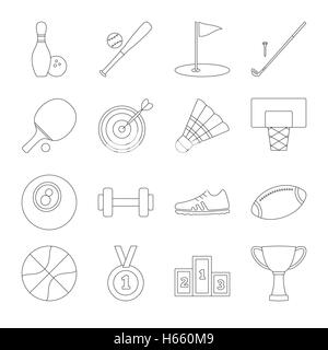 Ligne Sport icons set Illustration de Vecteur