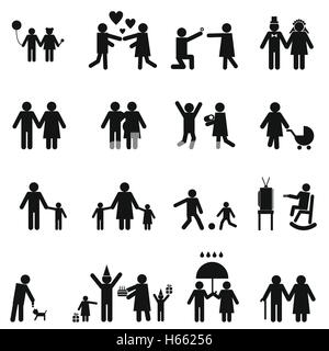 Famille icons set Illustration de Vecteur