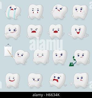 Jeu de caricatures des dents Illustration de Vecteur