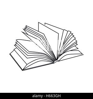 Livre avec plusieurs feuilles de style Contour, icône Illustration de Vecteur