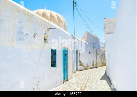 Le public se baigne (hammam) situé dans la médina de Kairouan, Tunisie. Banque D'Images