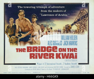 Le pont sur la rivière Kwai - Movie Poster - Banque D'Images