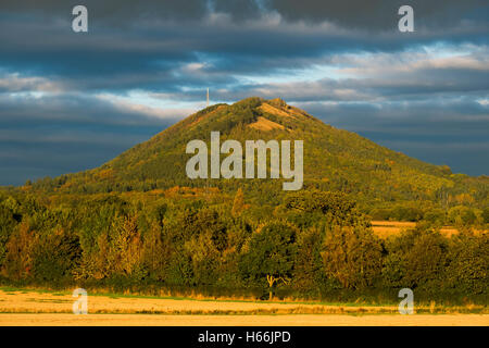 La fin de l'automne la lumière sur la colline Wrekin dans le Shropshire, England, UK Banque D'Images