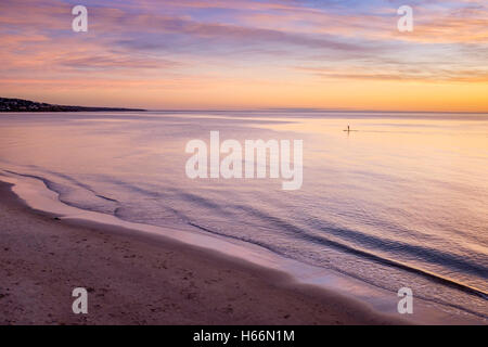 Coucher de soleil à la plage de Brighton, l'Adelaide Australie Adelaide