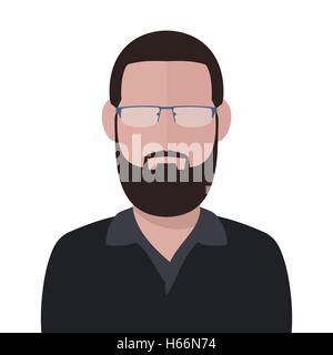 Vector homme avec barbe et lunettes gris avec pas de visage Illustration de Vecteur