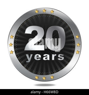 Badge anniversaire / icône / logo cercle sur fond blanc. Banque D'Images