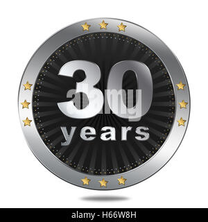 Badge anniversaire / icône / logo cercle sur fond blanc. Banque D'Images