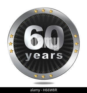 Badge anniversaire / icône / logo cercle sur fond blanc. Banque D'Images