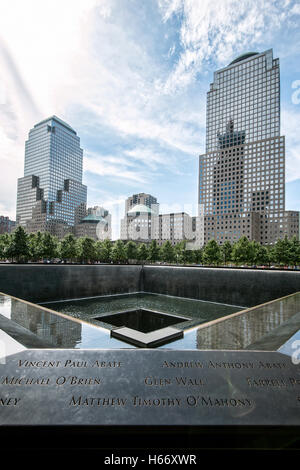 Memorial, 9/11 Memorial, l'extérieure au Ground Zero, Manhattan, New York City Banque D'Images