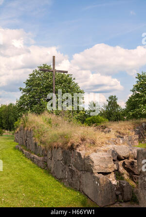 Image d'Ovraby la ruine de l'église à l'extérieur de Halmstad, Suède. Banque D'Images