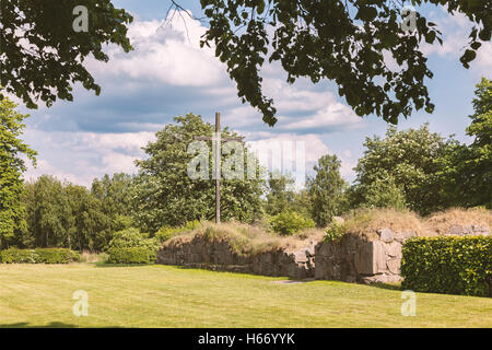 Image d'Ovraby la ruine de l'église à l'extérieur de Halmstad, Suède. Banque D'Images