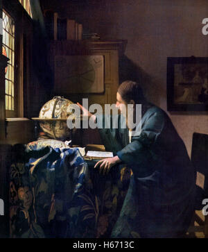 L'astronome Johannes Vermeer, huile sur toile, c.1668 . Banque D'Images