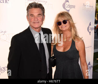 Kurt Russell et Goldie Hawn assiste à l'Institut Salk Benefit concert "Pavarotti souvenir' avec des spectacles de Renée Fleming et Plácido Domingo au Pavillon Dorothy Chandler, le 25 septembre 2015 à Los Angles CA. Banque D'Images