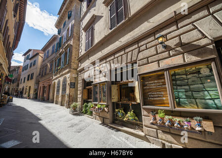Street à Montepulciano, Toscane, Italie, Union européenne, Europe Banque D'Images