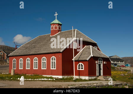 EUROPE, Groenland, Municipalité Kujalleq, Qaqortoq, Frelserens Lutheran Kirke (l'église du sauveur - 19ème siècle) Banque D'Images