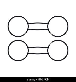 Paire d'haltères, icône de style contour Illustration de Vecteur