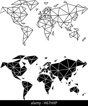 Carte du monde géométrique abstraite, d'un polygone la terre, vector illustration Illustration de Vecteur