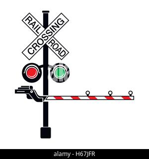 L'icône du signal à un passage à niveau, le style simple Illustration de Vecteur