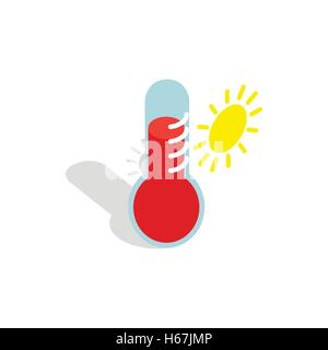 Thermomètre indique l'icône haute température Illustration de Vecteur