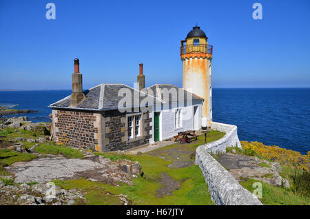 Lumière faible,phare sur l'île de mai, Fife. Banque D'Images