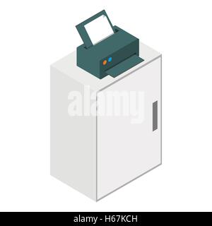 L'icône de l'imprimante laser isométrique Illustration de Vecteur