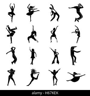 Simple danses icons set Illustration de Vecteur