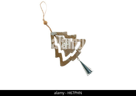 Arbre de noël ornement par wood Banque D'Images