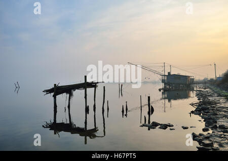 Maison de pêcheurs à Comacchio, Italie , en automne Banque D'Images