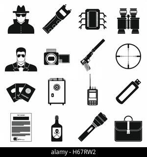 Spy icônes simples Illustration de Vecteur