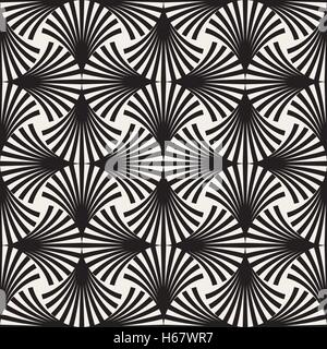 Seamless Vector noir et blanc Lignes de grille ARC Illustration de Vecteur