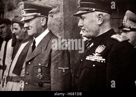 Adolf Hitler et Benito Mussolini à Florence ( Italie ) 1940 Banque D'Images