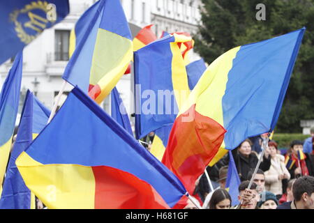 Bucarest, Roumanie - 19 octobre 2016 : des centaines de personnes affirment dans la 'lutte pour la Bessarabie mars', un projet national pr Banque D'Images