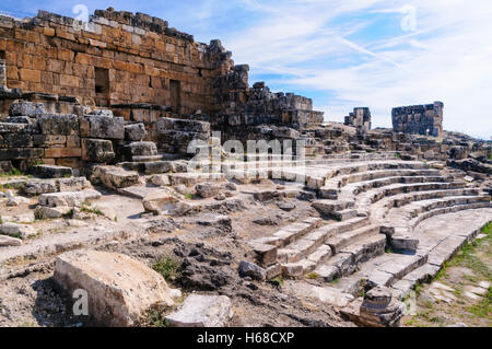 Amphithéâtre romain de Hieropolis, Pamakkule, Turquie Banque D'Images