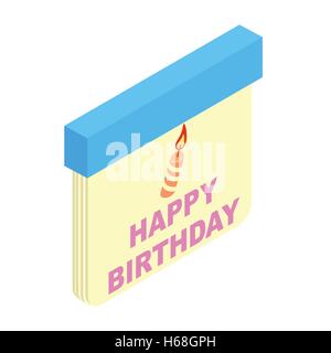 Calendrier d'anniversaire icône 3D isométrique Illustration de Vecteur