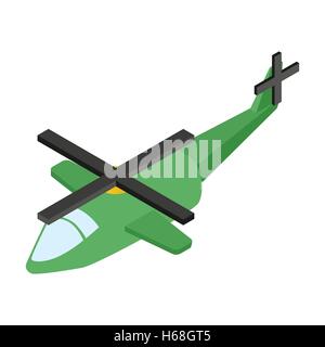 Hélicoptère de l'armée de l'icône 3D isométrique Illustration de Vecteur