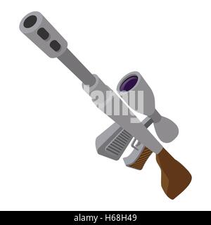 Fusil de Sniper icône dessin animé Illustration de Vecteur