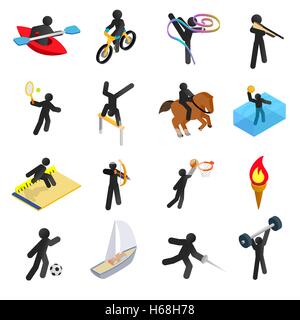 Sports d 3D isométrique icons set Illustration de Vecteur