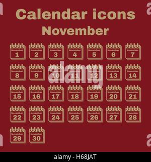 L'icône calendrier. Symbole de novembre. Télévision Illustration de Vecteur