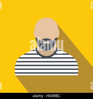 Homme barbu en habit de prison télévision Illustration de Vecteur