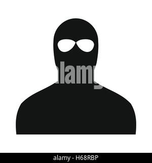 L'homme à une icône simple noir masque Illustration de Vecteur