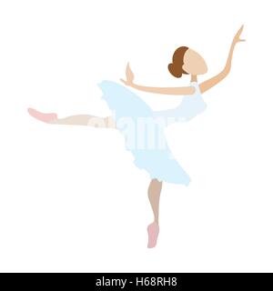 Ballerina girl dancing icône dessin animé Illustration de Vecteur