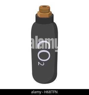 Grenade à main gaz icône dessin animé Illustration de Vecteur