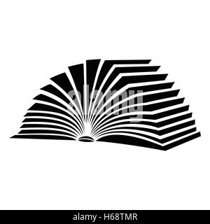 Livre ouvert avec les pages d'un battement de icon Illustration de Vecteur