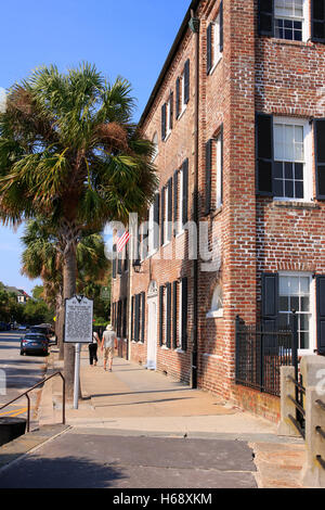 La Fondation du quartier historique de Charleston, en s'appuyant sur la batterie de l'est dans cette ville de Caroline du Sud. Banque D'Images