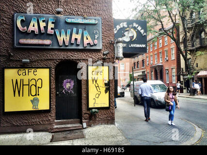 La musique légendaire club cafe Wha ?, Macdougal Street, Greenwich Village, Manhattan, New York City Banque D'Images